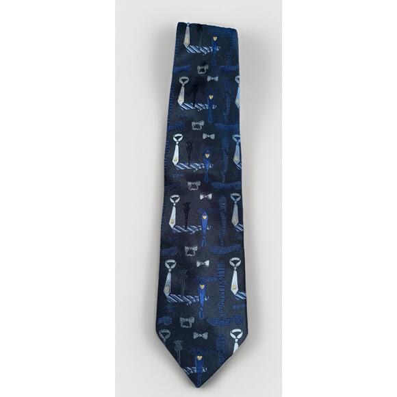 VINTAGE MOSCHINO SILK TIE All Over Tie Pattern MOSCHINO MADE IN ITALY - Picture 2 of 5